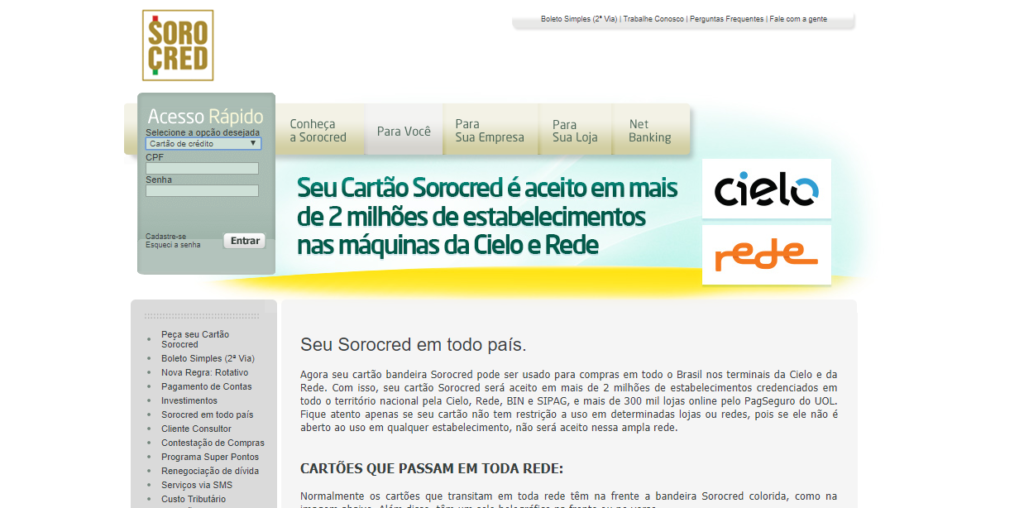 Segunda via Cartão Sorocred